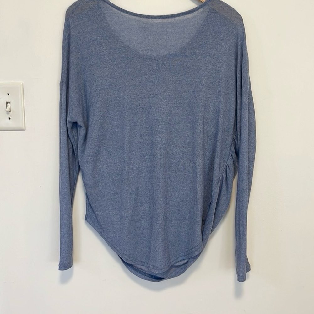 We the Free by Free People Light Blue Drapey Long Sleeve Top , sz XS - Picture 6 of 7